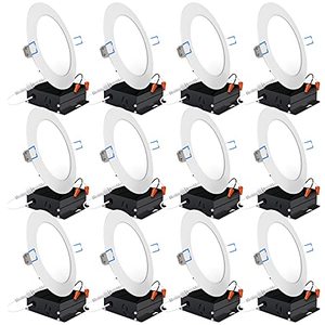 lot 2295 image: Sunco Lighting 12 Pack 6 Inch Ultra Thin LED Recessed Ceiling Lights Slim, 6000K Daylight Deluxe, Dimmable 14W100W, 850 LM, Smooth Trim Damp Rated, Canless Wafer Thin with Junction Box - ETL
