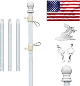 lot 2348 image: American flag with pole,Flag poles kit for 3 x 5 Flags Holder,Including 100% Polyester Flags, 6 FT stainless steel No Tangle Spinning Pole and 2-Position Flag Pole Bracket��American flag��