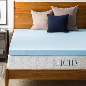 lot 2352 image: Lucid 3 Inch Mattress Topper Full XL - Gel Infused Memory Foam �� Memory Foam Mattress Topper Full �� Ventilated Design �� CertiPur Certified