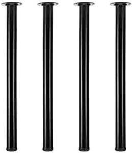 lot 2362 image: QLLY 28 inch Adjustable Metal Desk Legs, Office Table Furniture Leg Set, Set of 4 (Black)
