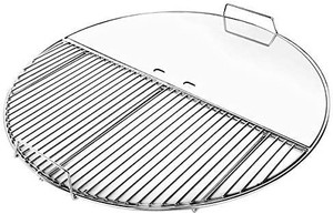 lot 2380 image: Skyflame Stainless Steel Modular Grill Grate with Half Round Searing Grate & Half Round Griddle Plate Compatible with 22 to 22.5 Weber Dancook Kettle Style Grills, Outdoor BBQ Grill Accessories