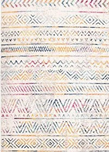 lot 5482 image: Geometric Boho Perfect for high Traffic Areas of Your Living Room,Bedroom,Home Office,Kitchen Easy Cleaning Area Rug 33 x 5 Multi