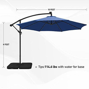 lot 5494 image: 10Ft Outdoor Patio Table Umbrella with Lights,8 Sturdy Ribs, Solar Power
