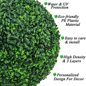 lot 5503 image: Layers Artificial Plant Topiary Ball Faux Boxwood Decorative Balls for Backyard, Balcony,Garden, Wedding and Home D�cor (15.7 inch)