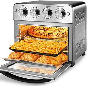 lot 5506 image: Geek Chef Air Fryer, 6 Slice 24.5QT Air Fryer Toaster Oven Combo, Air Fryer Oven, , Roast, Bake, Broil, Reheat, Fry Oil-Free, Extra Large Convection Countertop Oven, Accessories Included, Stainless Steel, ETL Listed, 1700W