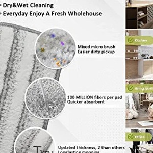 lot 5515 image: Hardwood Mops for Cleaning, Wet & Dry No Hand Washing Lazy Flat Mop with 4 Washable Pads for Tile, Laminate, Wooden Floor (MTL-RWX001)