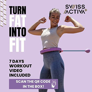 lot 5523 image: Swiss Activa Infinity Hoop Smart Weighted Hula Hoop With Counter 24-44in - Smart Hula Hoop Fit- Exercise Hoola Hoop Exercise Equipment- Adult Hula Hoops for Exercise- Hula Hoops For Women Weight Loss