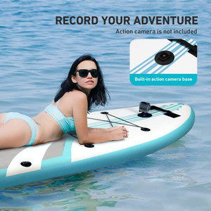 lot 5525 image: Paddle Board - Stand Up Paddleboards for Adults,11x33��x6 Extra Wide SUP Boards with GoPro Camera Mount, 11ft Blow Up Paddleboard with Pump, Paddle, Backpack , Fin, Leash