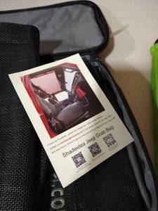 lot 5538 image: Shadeidea Sun Shade for Jeep Wrangler TJ 1997-2006 Sunshade Top FrontRear-Black Mesh Screen Cover UV Blocker with Grab Bag Storage Pouch-10 Years Warranty