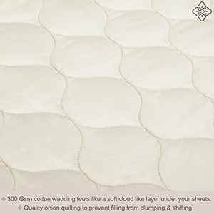lot 5543 image: Bioweaves 100% Organic Cotton Mattress Pad Cover, GOTS Certified Quilted Fitted Mattress Protector with Soft Cotton Wadding - 20 Inch Deep Pocket, Full