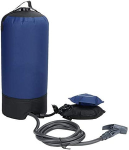 lot 5544 image: Shower Bag-Outdoor Portable Pressure Camp Shower with Foot Pump Water Bag Hiking Camping Travel Gear