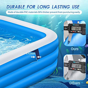 lot 5610 image: Inflatable Swimming Kiddie Pool 118x68x22 inch - Family Full-Sized Kiddie Pool for Kids - Blow up Ball Pit  Sand Pit  Fishing Pond for Indoor Includes Patches