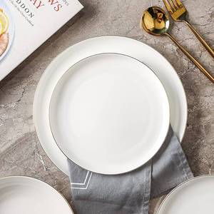 lot 5615 image: HomeVss, Bone China Cone Shape, Elegance White 16pc Dinnerware Set