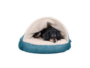 lot 5625 image: FurHaven  Cooling Gel Faux Sheepskin Snuggery Pet Bed for Dogs & Cats Blue 26-Inch