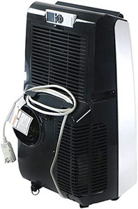 lot 5628 image: Amana, Gray Portable Air Conditioner with Remote Control  AC for Rooms up to 350 Sq.Ft.  24H Timer  3-Speed  LCD Display  Auto-Restart  Wheels  Silver, AMAP101AW-2, Sq. Ft