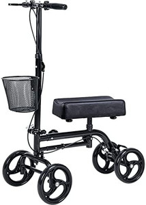 lot 7465 image: WINLOVE Black Steerable Knee Walker