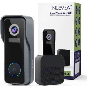 lot 7505 image: Wireless Doorbell Camera with Chime, MUBVIEW WiFi Video Doorbell Camera with Motion Detector, Anti-Theft Device, 2K HD, Night Vision, 2-Way Audio, Storage