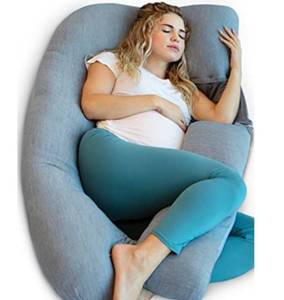 lot 7506 image: PharMeDoc Pregnancy Pillows, U-Shape Full Body Pillow �� Cooling Cover Dark Grey �� Pregnancy Pillows for Sleeping �� Body Pillows for Adults, Maternity Pillow and Pregnancy Must Haves