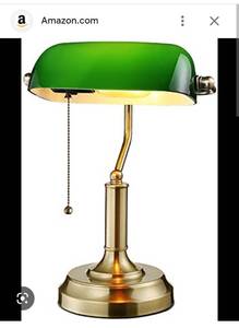 lot 7544 image: Vintage Banker��s Desk Lamp Touch Control GREEN NOT AMBER
