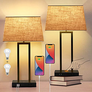 lot 7545 image: 2-Pack Touch Control Bedside Lamp