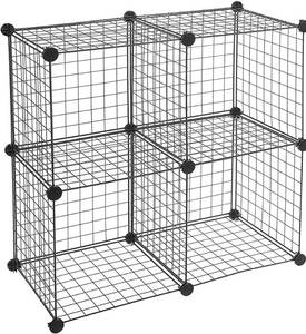 lot 7549 image: Amazon Basics 4-Cube Wire Grid Storage Shelves