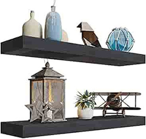 lot 7550 image: BAMFOX Floating Shelves Set of 2 Missing Hardware