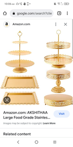 lot 7552 image: GMWD 6 Pcs Gold Cake Stands Set