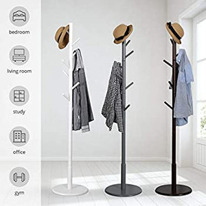 lot 7554 image: Vlush Sturdy Wooden Coat Rack Stand