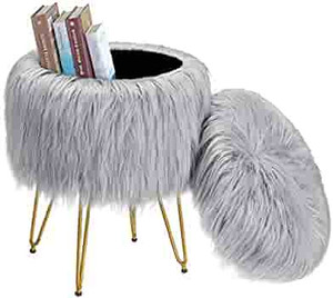 lot 7561 image: Greenstell Vanity Stool Chair 4 Metal Legs