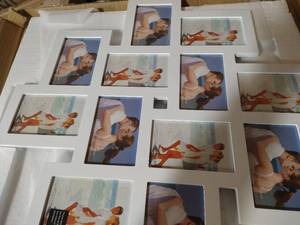 lot 5642 image: Photo Frame 20X27 White Finish PVC Picture Frame Selfie Gallery Collage Wall Hanging For 6x4 Photo - 12 Photo Sockets - Classic Loyalty Style - Wall Mounting Design