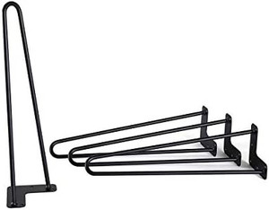 lot 5662 image: DEUM 16 Satin Black Hairpin Coffee Table Legs(Set of 4), Metal Heavy Duty Sturdy Sharp Looking Modern Table Legs