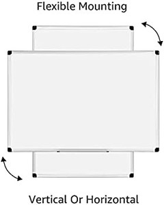 lot 5673 image: Magnetic Dry Erase White Board, 36 x 24-Inch Whiteboard - Silver Aluminum Frame