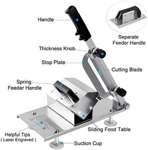 lot 5690 image: Manual Frozen Meat Slicer, befen Upgraded Stainless Steel Meat Cutter Beef Mutton Roll Food Slicer Slicing Machine for Home Cooking of Hot Pot Shabu Shabu Korean BBQ