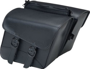 lot 5693 image: Synthetic Leather Compact Slant Motorcycle Saddlebag
