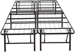 lot 5697 image: Amazon Basics Foldable Metal Platform Bed Frame with Tool Free Setup, 18 Inches High,