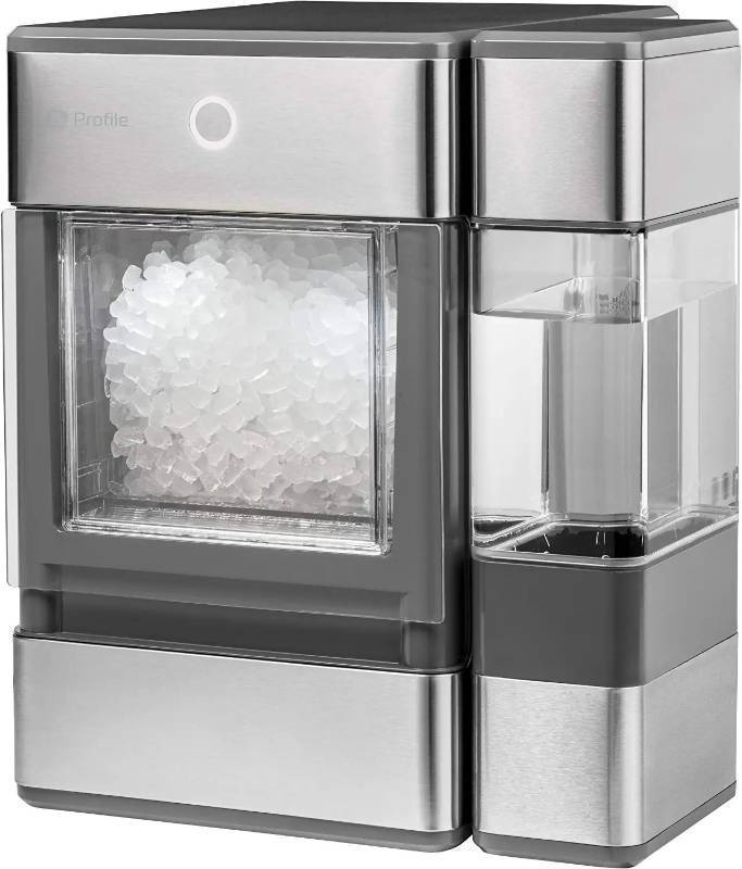 lot 25558 image: Retails for $550 GE Profile Opal  Countertop Nugget Ice Maker with Side Tank  Portable Ice Machine Makes up to 24 lbs. of Ice Per Day  Stainless Steel Finish