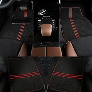 lot 10682 image: COLINOO 4-Piece Deluxe Carpet-Floor Mat Set Waterproof Universal Fit Car Floor Mats Protection with Rubber Lining, Suitable for All Vehicles Red