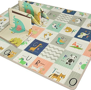 lot 10685 image: LuckyDove Baby Play Mat,Reversible Foldable Playmat,Portable Extra Large Thick Foam Crawling playmat for Infants,Babies,Toddlers,Indoor Outdoor Use,BPA Free Play Mat for Baby(with Travel Bag),78x59