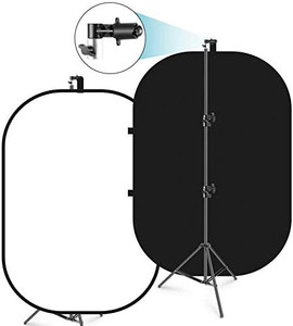 lot 10720 image: Neewer 5x7 Chromakey Black & White 2-in-1 Double-Sided Pop-Up Collapsible Backdrop with Support Stand, Foldable Panel for Photo and Video Shooting, Live Streaming etc