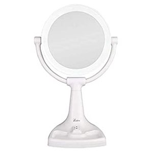 lot 20272 image: Zadro Max Bright Sunlight Dual Sided Vanity Mirror, White, 10X1X Magnification (B00H93KKY2)