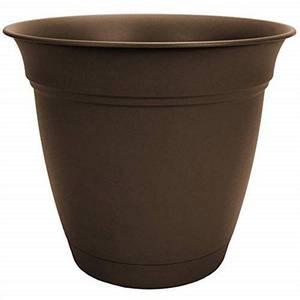lot 20277 image: The HC Companies #ECA10000E21 Eclipse Round Plastic Planter Chocolate 10