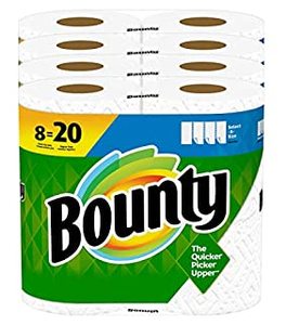 lot 20297 image: Bounty Select-A-Size Paper Towels, White, 8 Double Plus Rolls  20 Regular Rolls (B010OW4KMW)