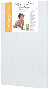 lot 20312 image: Dream On Me Holly 3� Fiber PortableMini Crib Mattress I Waterproof I Green Guard Gold Certified  Dual-Sided Mattress I Vinyl Cover I Mini Crib Mattress
