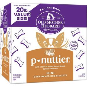 lot 20323 image: Old Mother Hubbard Classic P-Nuttier Biscuits Baked Dog Treats Mini 20 Pound Box