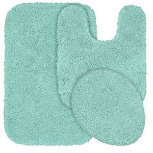 lot 30578 image: 3pc Serendipity Shaggy Washable Nylon Bath Rug Set Sea Foam - Garland