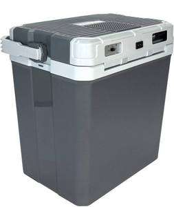 lot 30593 image: Electric Portable Cooler and Warmer - Heater for Car and Home (24Liters) including extra long cables dual 110V AC plug for HouseHome and 12V DC Vehicle plug For Gift