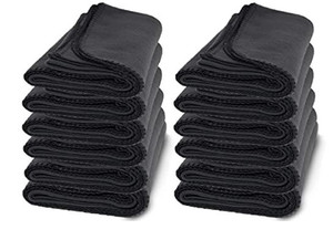 lot 30617 image: YACHT & SMITH 50x60 FLEECE BLANKET, SOFT WARM COMPACT TRAVEL BLANKET, CHARCOAL GRAY (Pack of 2)