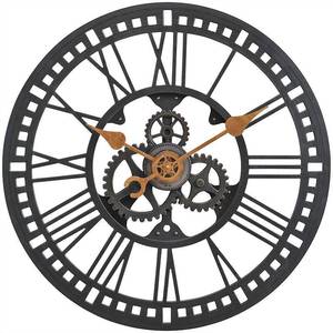 lot 30628 image: FirsTime & Co. Bronze Roman Gear Wall Clock Industrial Analog 24 x 2 x 24 in