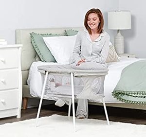 lot 40144 image: BabyInfant Bassinet, Gray, Portable and Collapsible, Includes Padded Insert, Breathable Design (B09G4PVYLC)