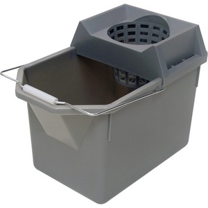 lot 40170 image: Rubbermaid Commercial FG619400STL 15 qt. PailStrainer Combination - Gray